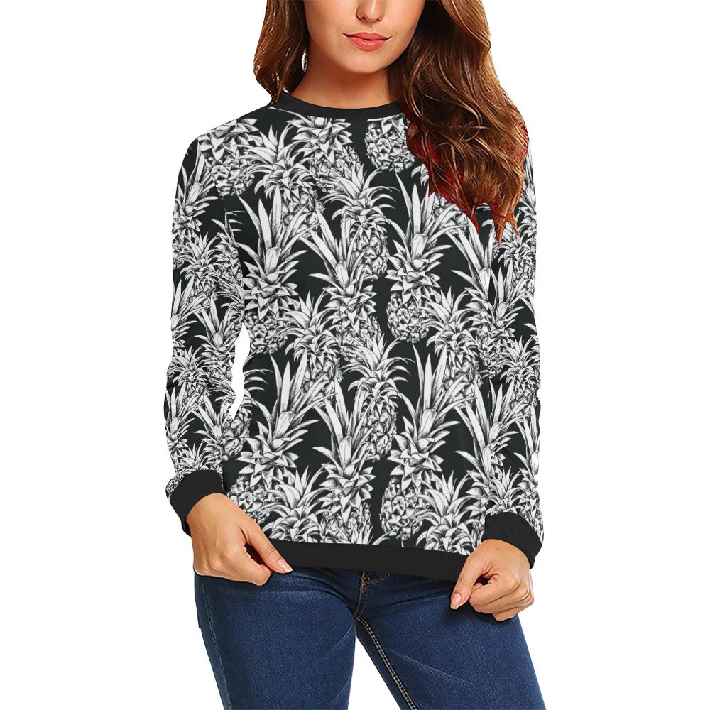 Pineapple Pattern Print Design PP08 Women Long Sleeve Sweatshirt-JorJune