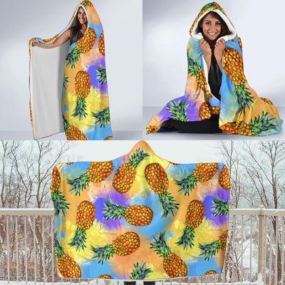 Pineapple Pattern Print Design PP09 Hooded Blanket-JORJUNE.COM