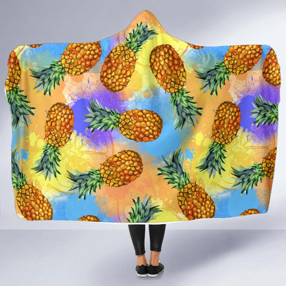 Pineapple Pattern Print Design PP09 Hooded Blanket-JORJUNE.COM