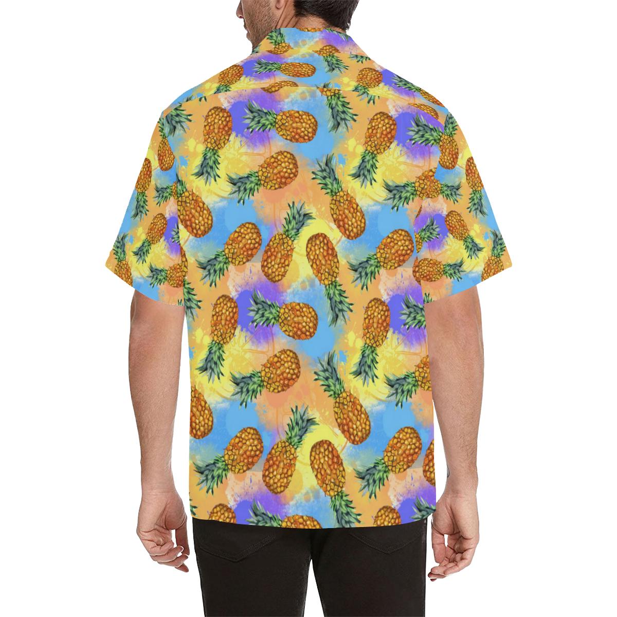 Pineapple Pattern Print Design PP09 Men Hawaiian Shirt-JorJune