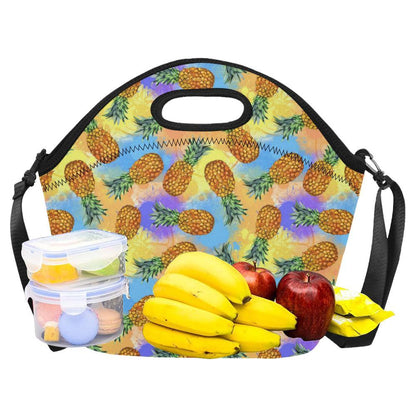 Pineapple Pattern Print Design PP09 Neoprene Lunch Bag-JorJune