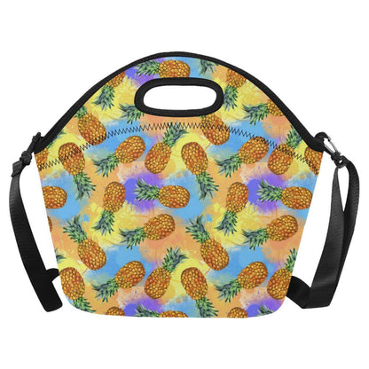 Pineapple Pattern Print Design PP09 Neoprene Lunch Bag-JorJune