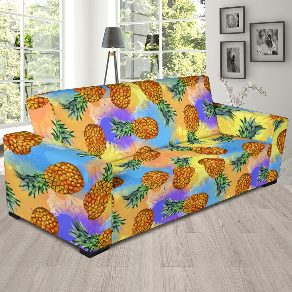 Pineapple Pattern Print Design PP09 Sofa Slipcover-JORJUNE.COM