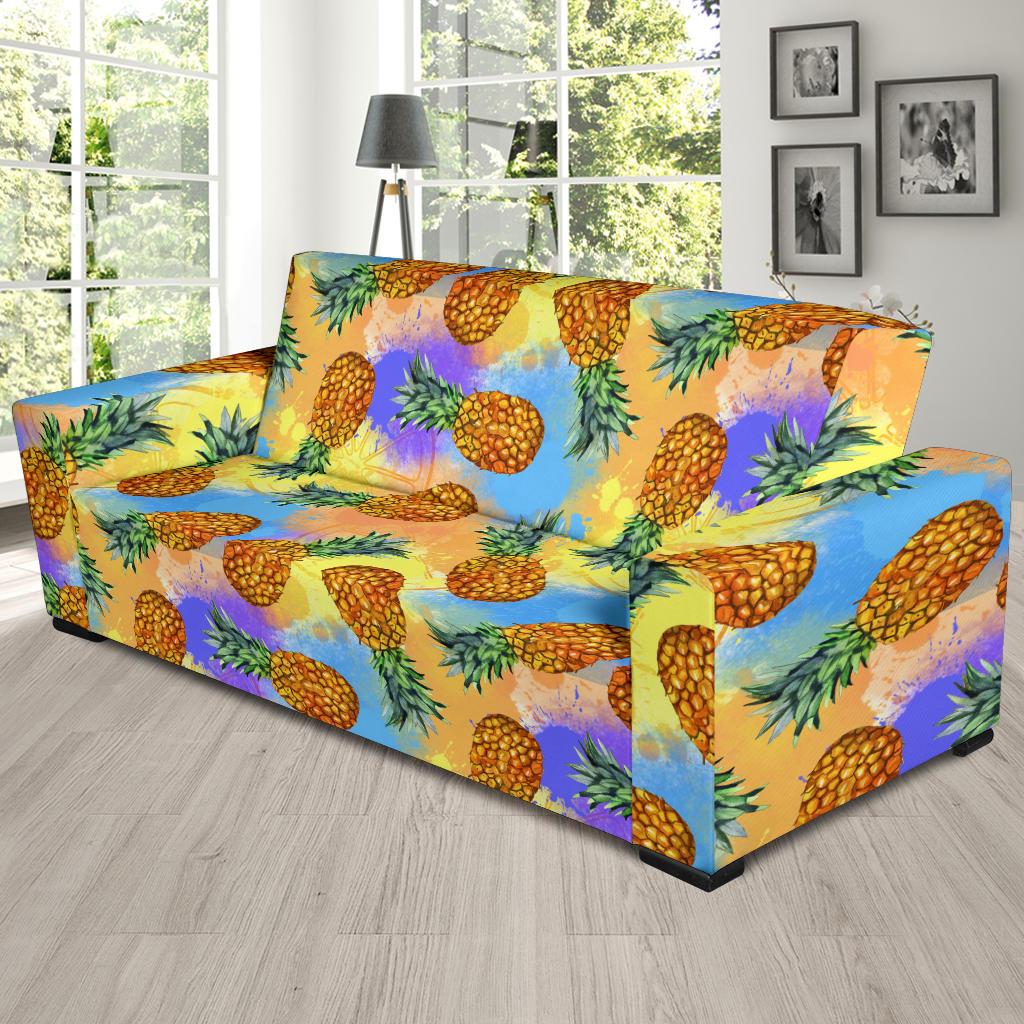 Pineapple Pattern Print Design PP09 Sofa Slipcover-JORJUNE.COM