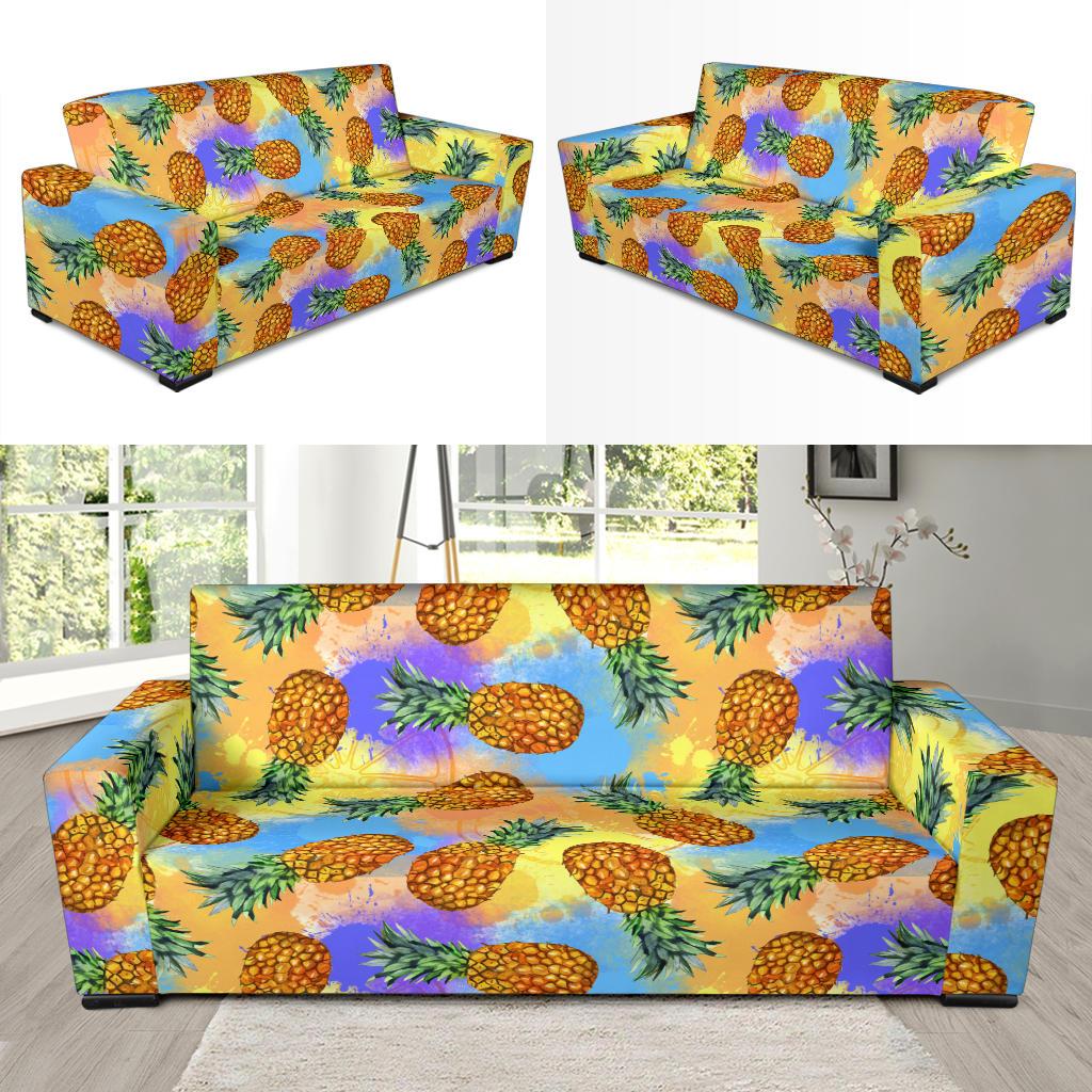 Pineapple Pattern Print Design PP09 Sofa Slipcover-JORJUNE.COM