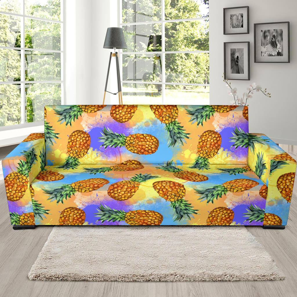 Pineapple Pattern Print Design PP09 Sofa Slipcover-JORJUNE.COM