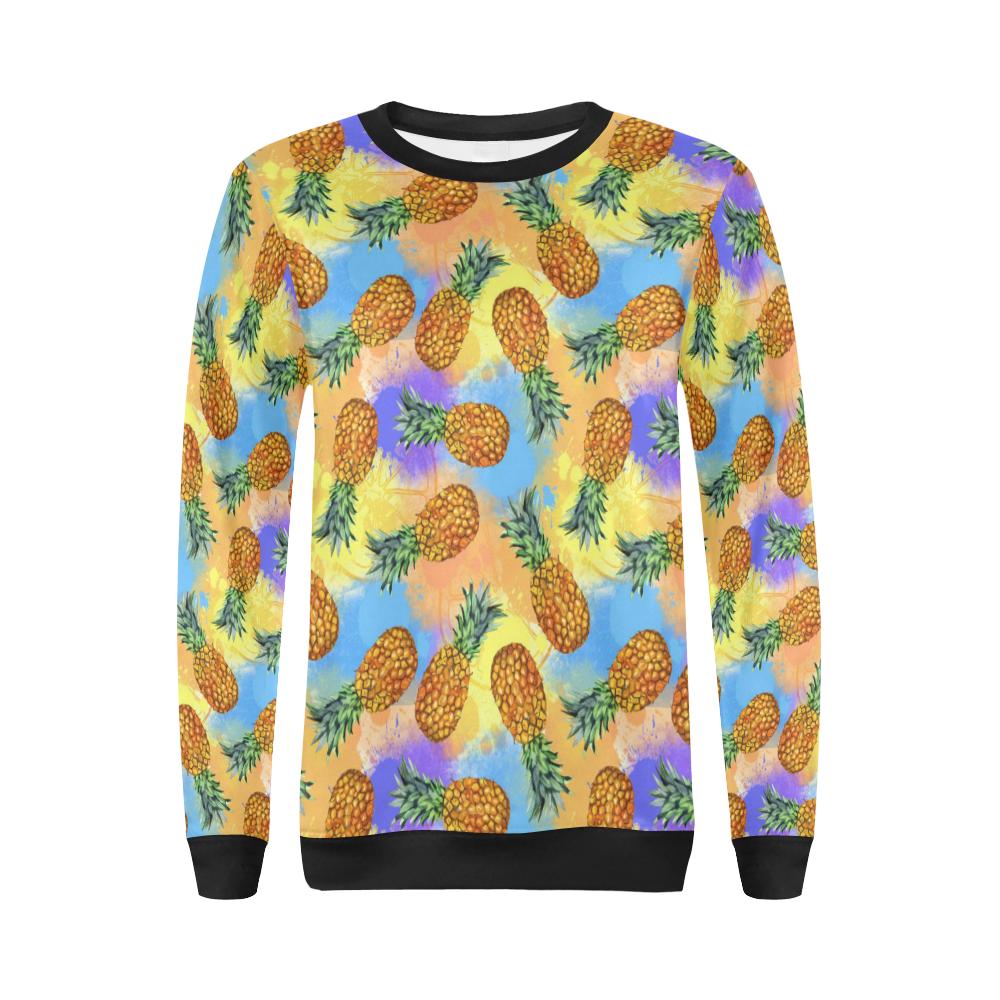 Pineapple Pattern Print Design PP09 Women Long Sleeve Sweatshirt-JorJune
