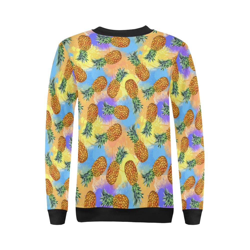 Pineapple Pattern Print Design PP09 Women Long Sleeve Sweatshirt-JorJune