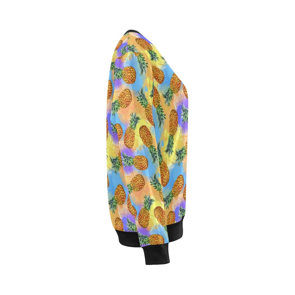 Pineapple Pattern Print Design PP09 Women Long Sleeve Sweatshirt-JorJune