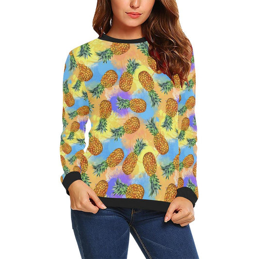 Pineapple Pattern Print Design PP09 Women Long Sleeve Sweatshirt-JorJune