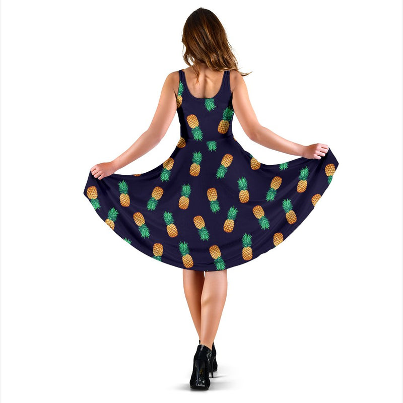 Pineapple Pattern Sleeveless Mini Dress