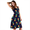 Pineapple Pattern Sleeveless Mini Dress