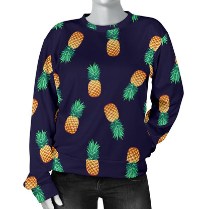 Pineapple Pattern Women Crewneck Sweatshirt