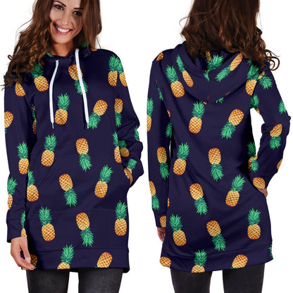 Pineapple Pattern Women Hoodie Dress