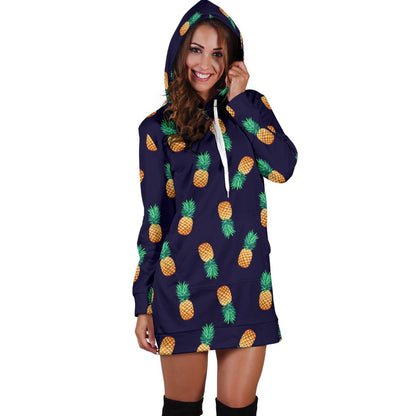 Pineapple Pattern Women Hoodie Dress