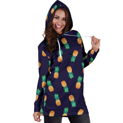 Pineapple Pattern Women Hoodie Dress