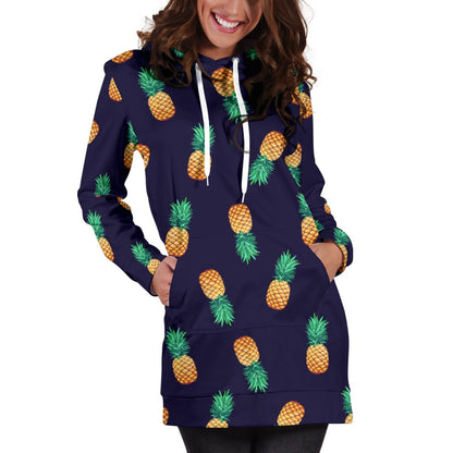 Pineapple Pattern Women Hoodie Dress