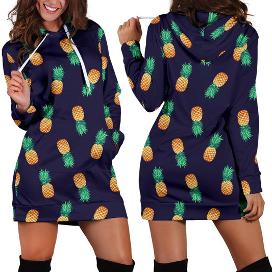 Pineapple Pattern Women Hoodie Dress