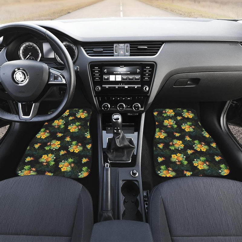 Pineapple Tropical Flower Print Pattern Car Floor Mats-JORJUNE.COM