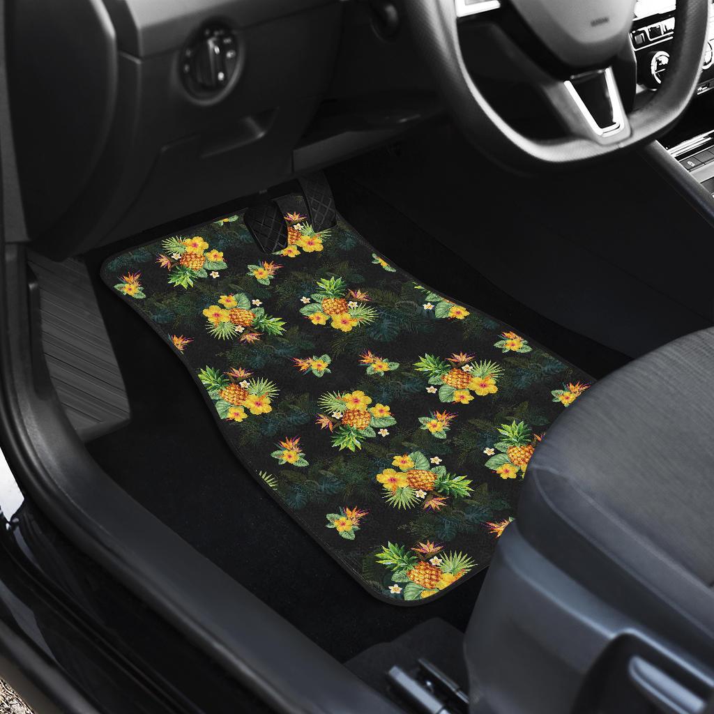 Pineapple Tropical Flower Print Pattern Car Floor Mats-JORJUNE.COM