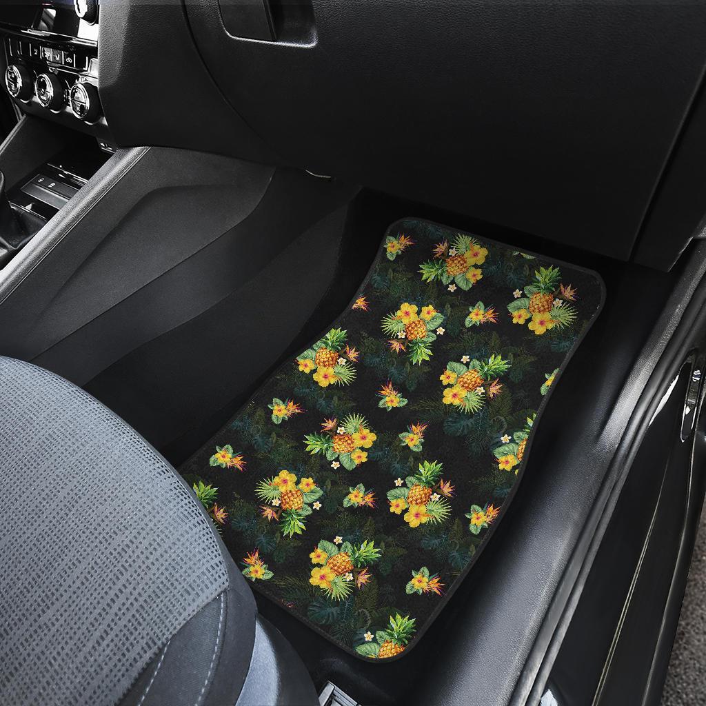 Pineapple Tropical Flower Print Pattern Car Floor Mats-JORJUNE.COM