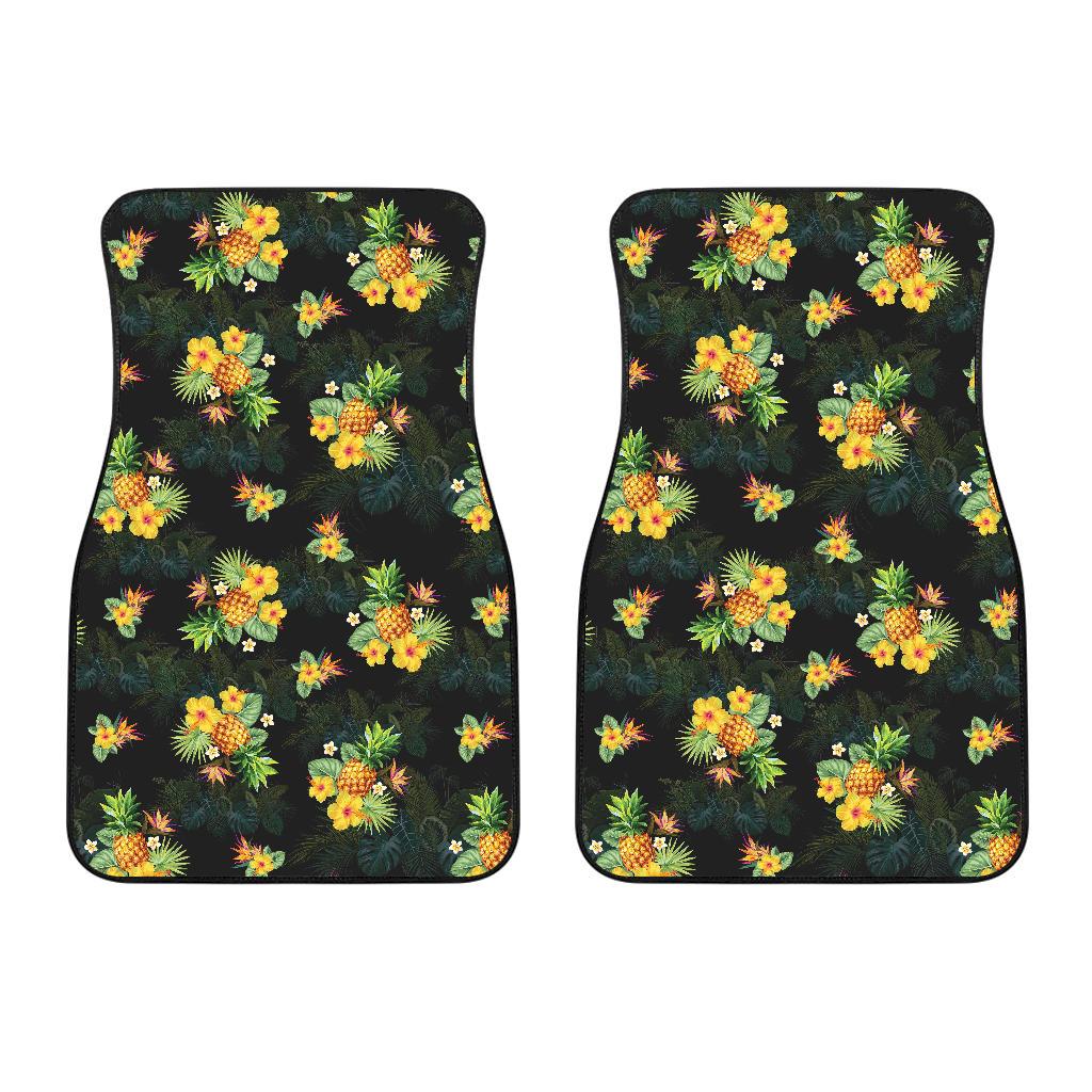 Pineapple Tropical Flower Print Pattern Car Floor Mats-JORJUNE.COM