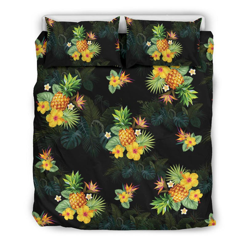 Pineapple Tropical Flower Print Pattern Duvet Cover Bedding Set-JORJUNE.COM