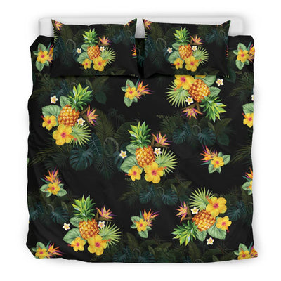 Pineapple Tropical Flower Print Pattern Duvet Cover Bedding Set-JORJUNE.COM