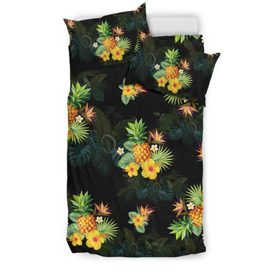 Pineapple Tropical Flower Print Pattern Duvet Cover Bedding Set-JORJUNE.COM