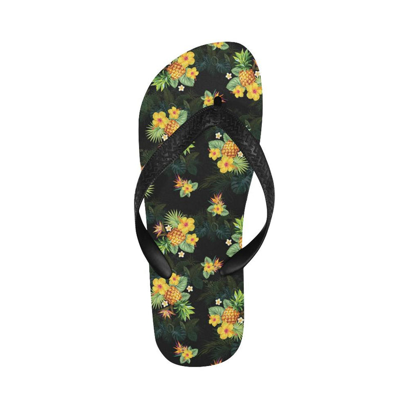 Pineapple Tropical Flower Print Pattern Flip Flops-JorJune