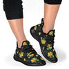 Pineapple Tropical Flower Print Pattern Mesh Knit Sneakers Shoes