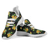 Pineapple Tropical Flower Print Pattern Mesh Knit Sneakers Shoes