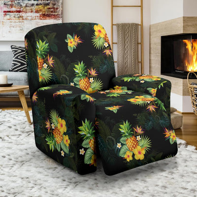 Pineapple Tropical Flower Print Pattern Recliner Slipcover-JORJUNE.COM