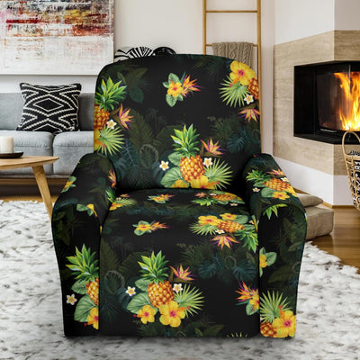 Pineapple Tropical Flower Print Pattern Recliner Slipcover-JORJUNE.COM