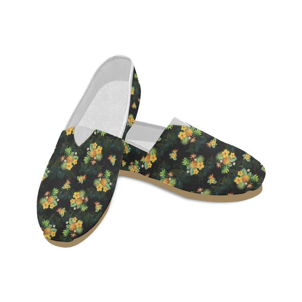 Pineapple Tropical Flower Print Pattern Women Casual Shoes-JorJune.com