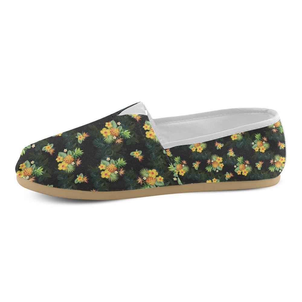 Pineapple Tropical Flower Print Pattern Women Casual Shoes-JorJune.com