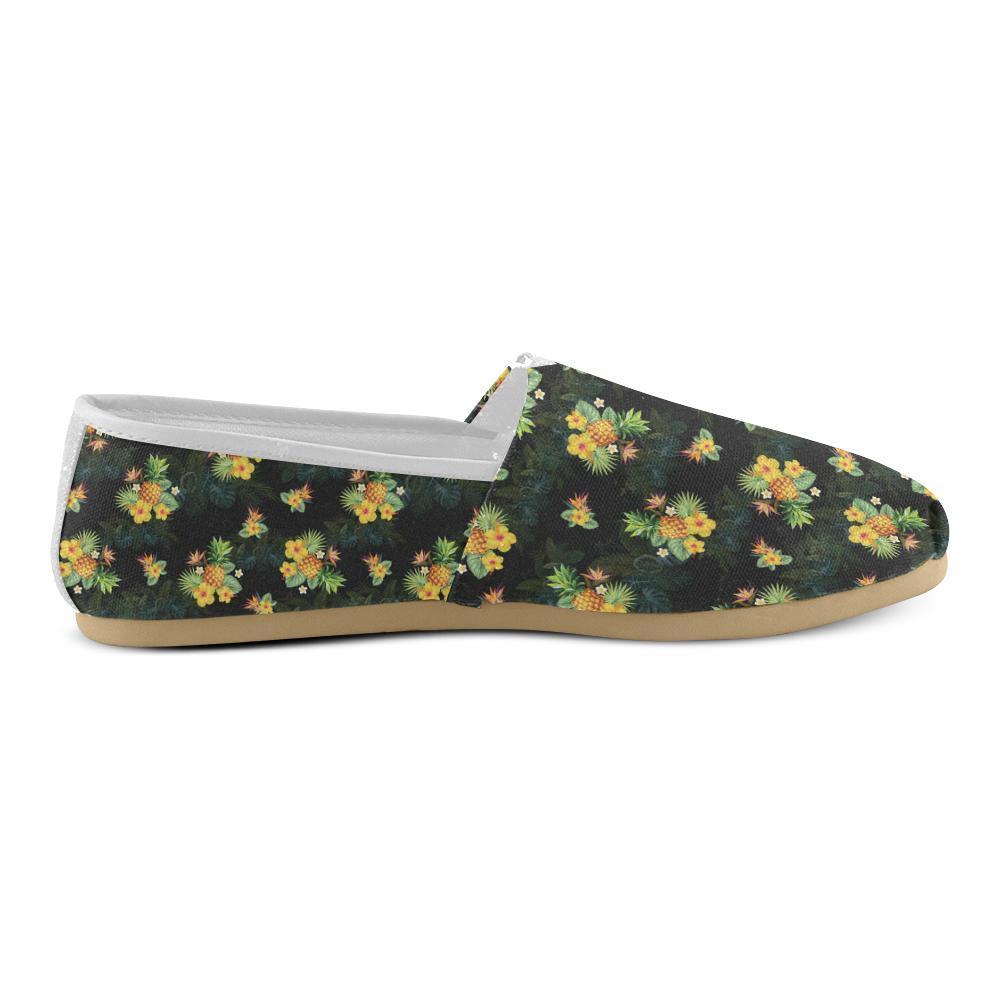 Pineapple Tropical Flower Print Pattern Women Casual Shoes-JorJune.com