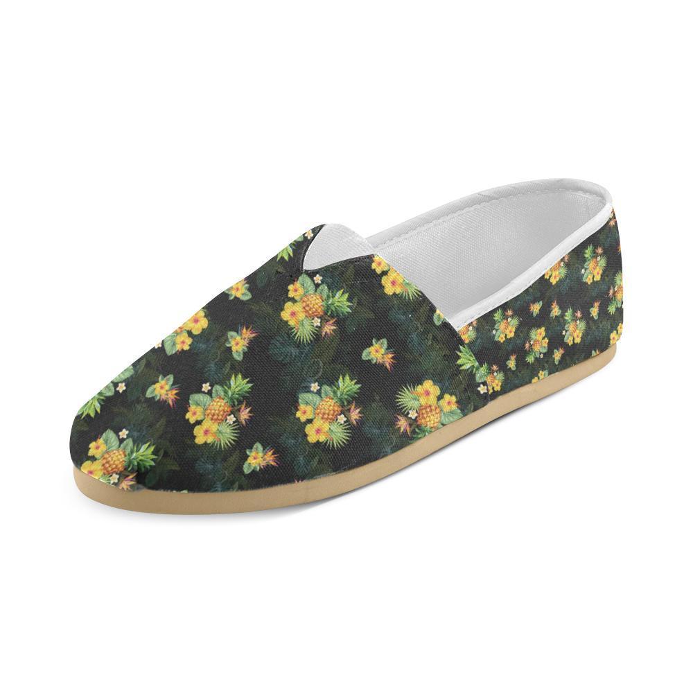 Pineapple Tropical Flower Print Pattern Women Casual Shoes-JorJune.com