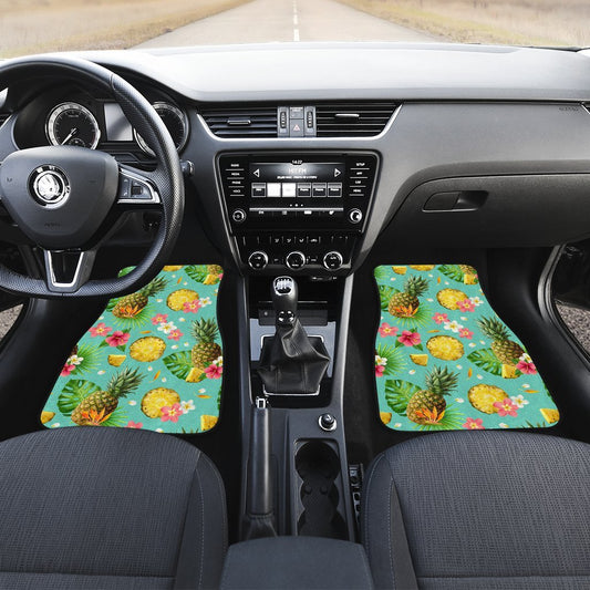 Hibiscus Pineapple Hawaiian Tropical Car Floor Mats