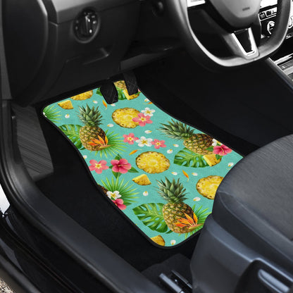 Hibiscus Pineapple Hawaiian Tropical Car Floor Mats