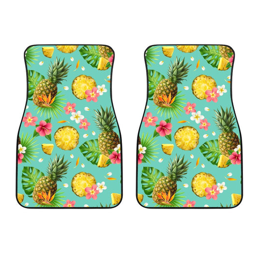 Hibiscus Pineapple Hawaiian Tropical Car Floor Mats