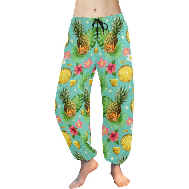 Hibiscus Pineapple Hawaiian Tropical Harem Pants