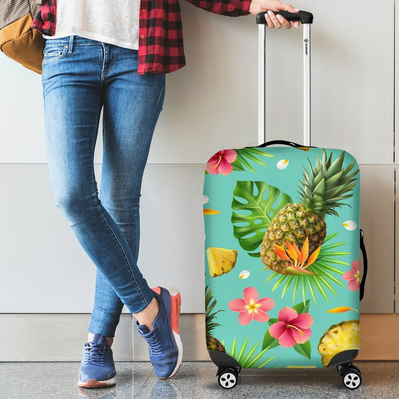 Hibiscus Pineapple Hawaiian Tropical Luggage Protective Cover