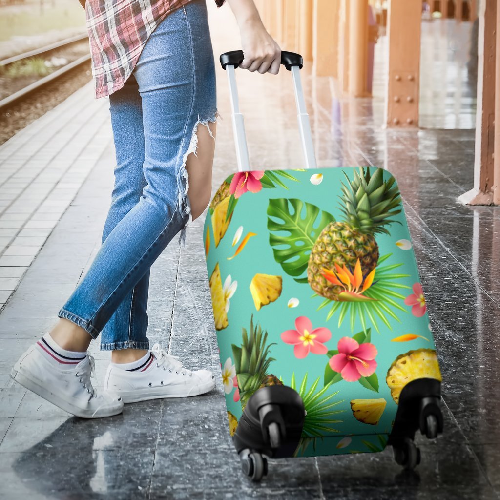 Hibiscus Pineapple Hawaiian Tropical Luggage Protective Cover