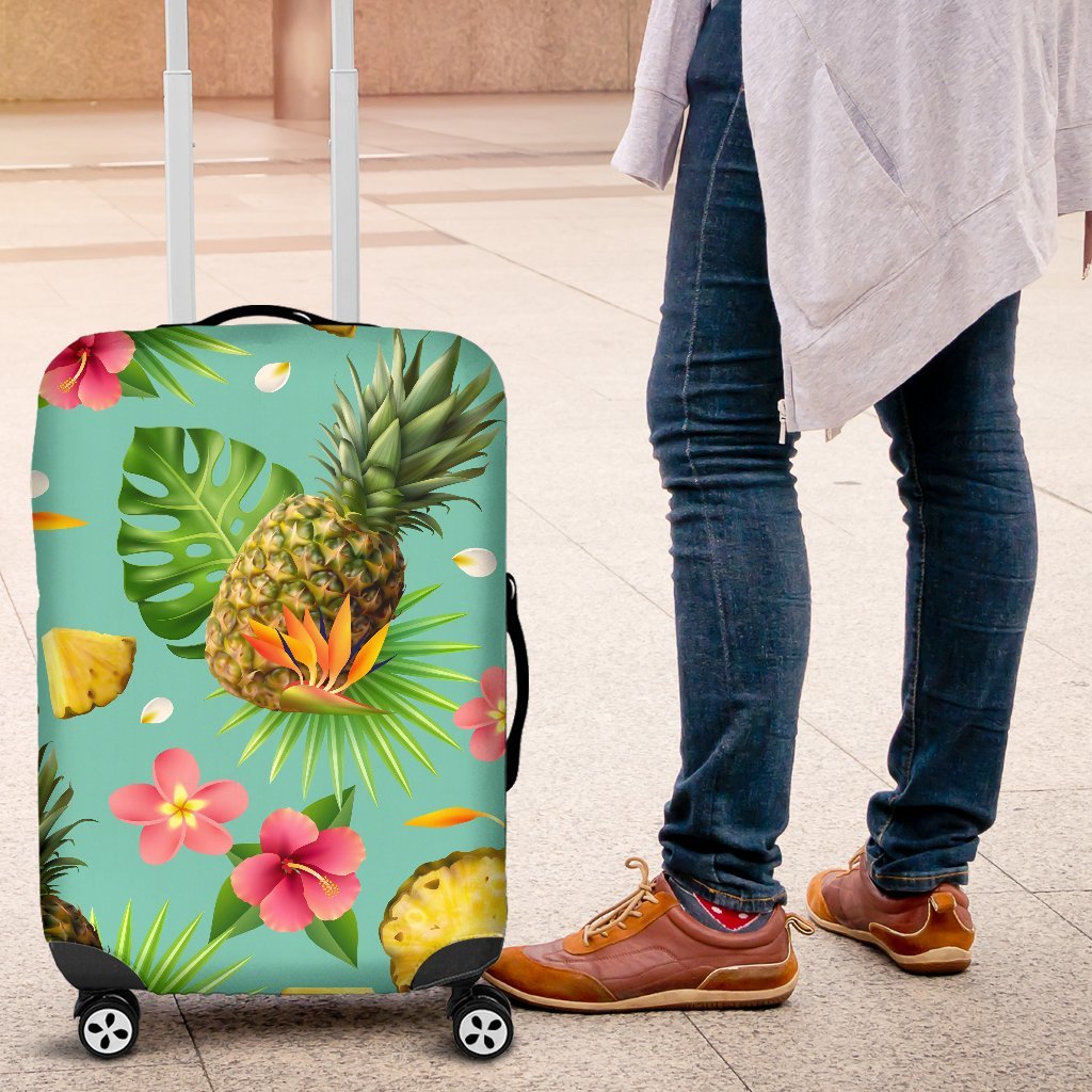 Hibiscus Pineapple Hawaiian Tropical Luggage Protective Cover