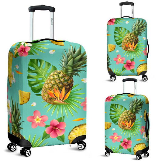 Hibiscus Pineapple Hawaiian Tropical Luggage Protective Cover