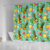 Hibiscus Pineapple Hawaiian Tropical Shower Curtain