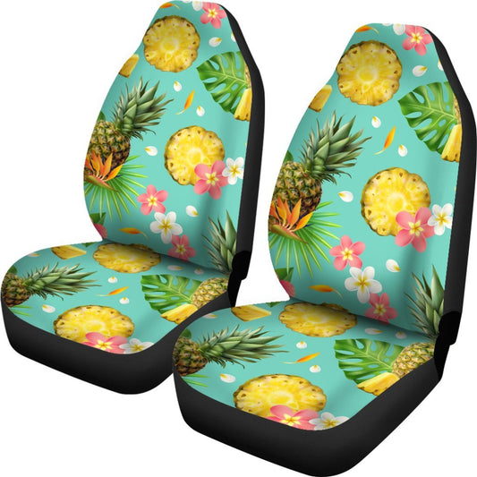Hibiscus Pineapple Hawaiian Tropical Universal Fit Car Seat Covers