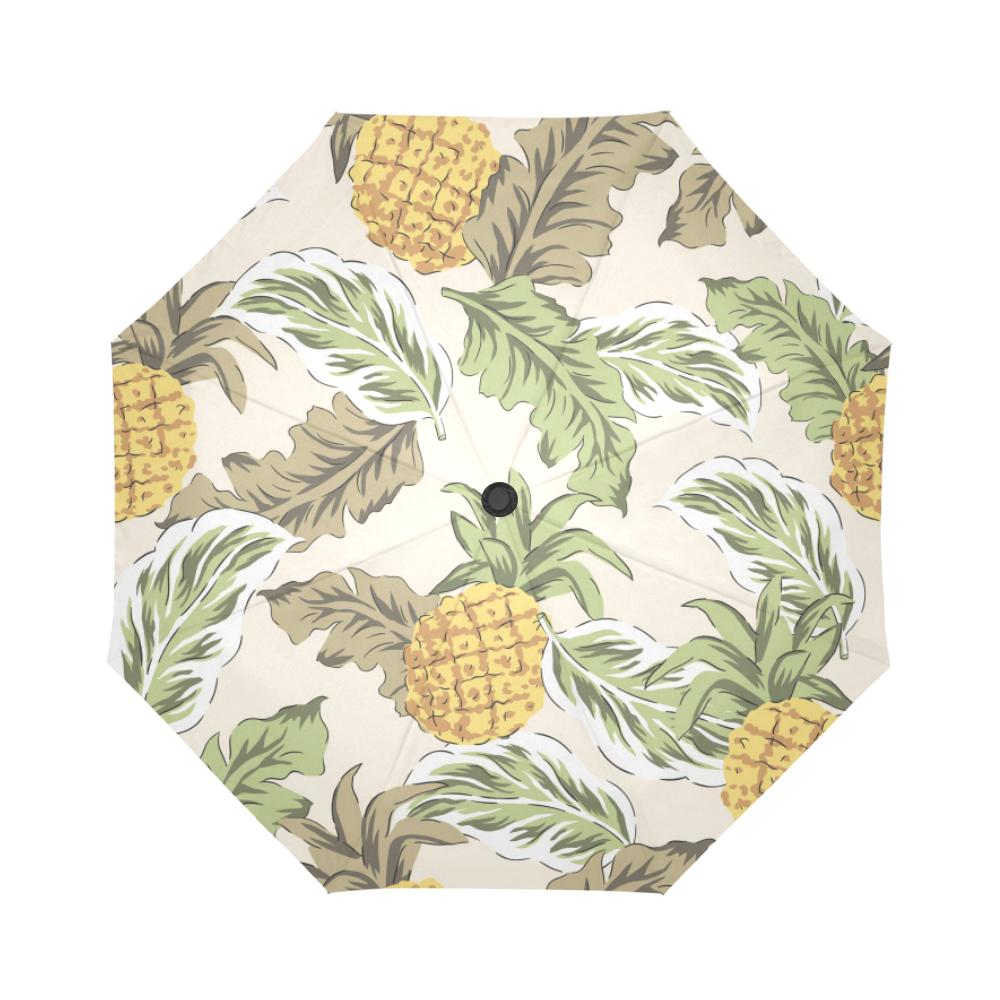 Pineapple Vintage Tropical Automatic Foldable Umbrella