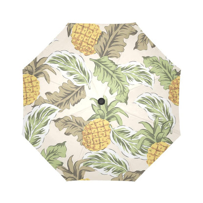 Pineapple Vintage Tropical Automatic Foldable Umbrella